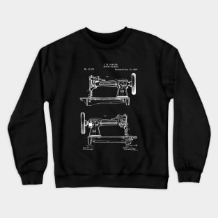 Vintage Singer Sewing Machine 1867 Patent Print Crewneck Sweatshirt